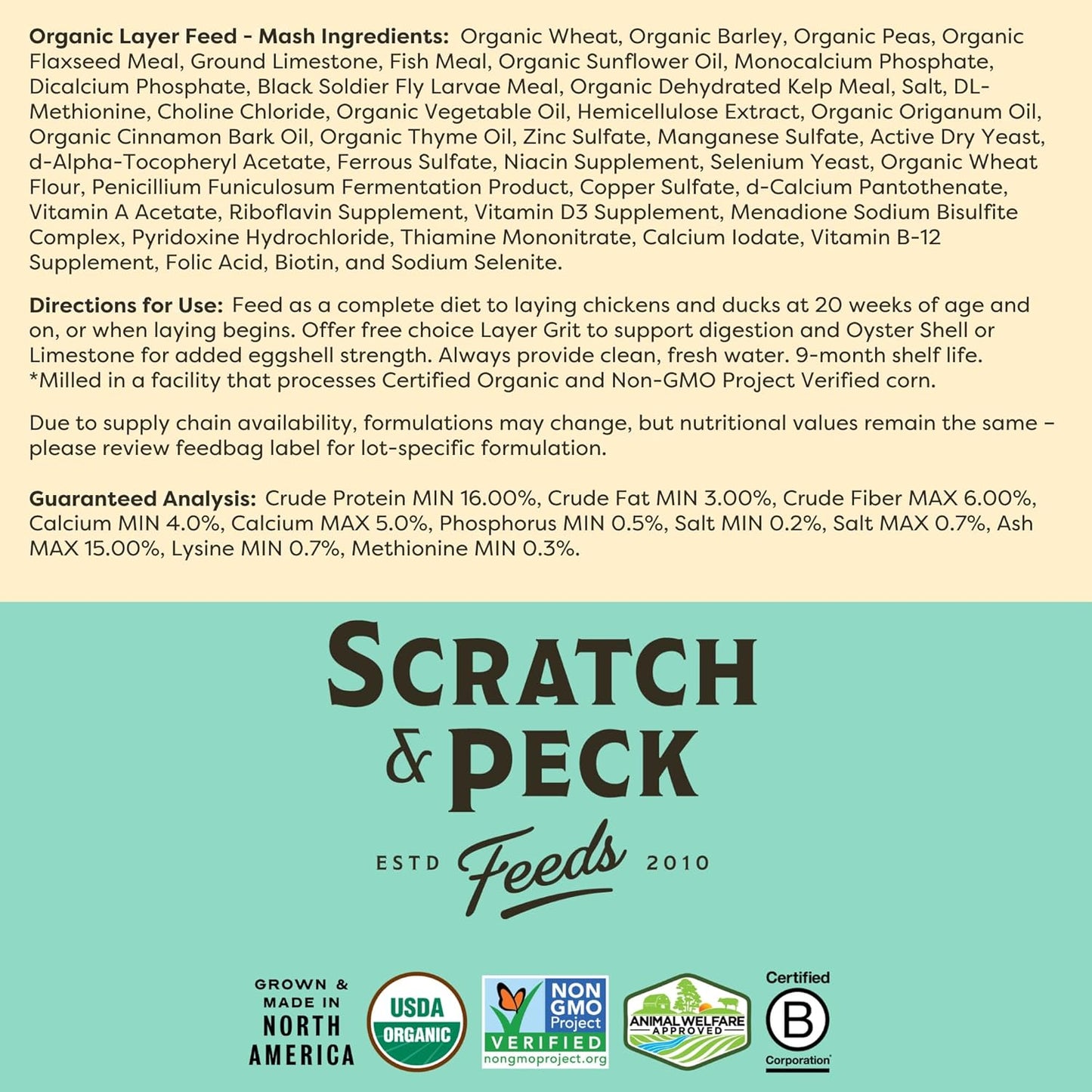 Scratch and Peck Feeds Cluckin Good Organic 3 Grain Scratch Chickens and Ducks Feed - 10 lbs