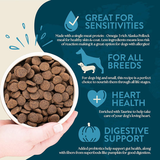 Earthborn Holistic Venture Limited Ingredient Alaska Pollock Meal & Pumpkin Grain-Free Dry Dog Food - 25 Lbs