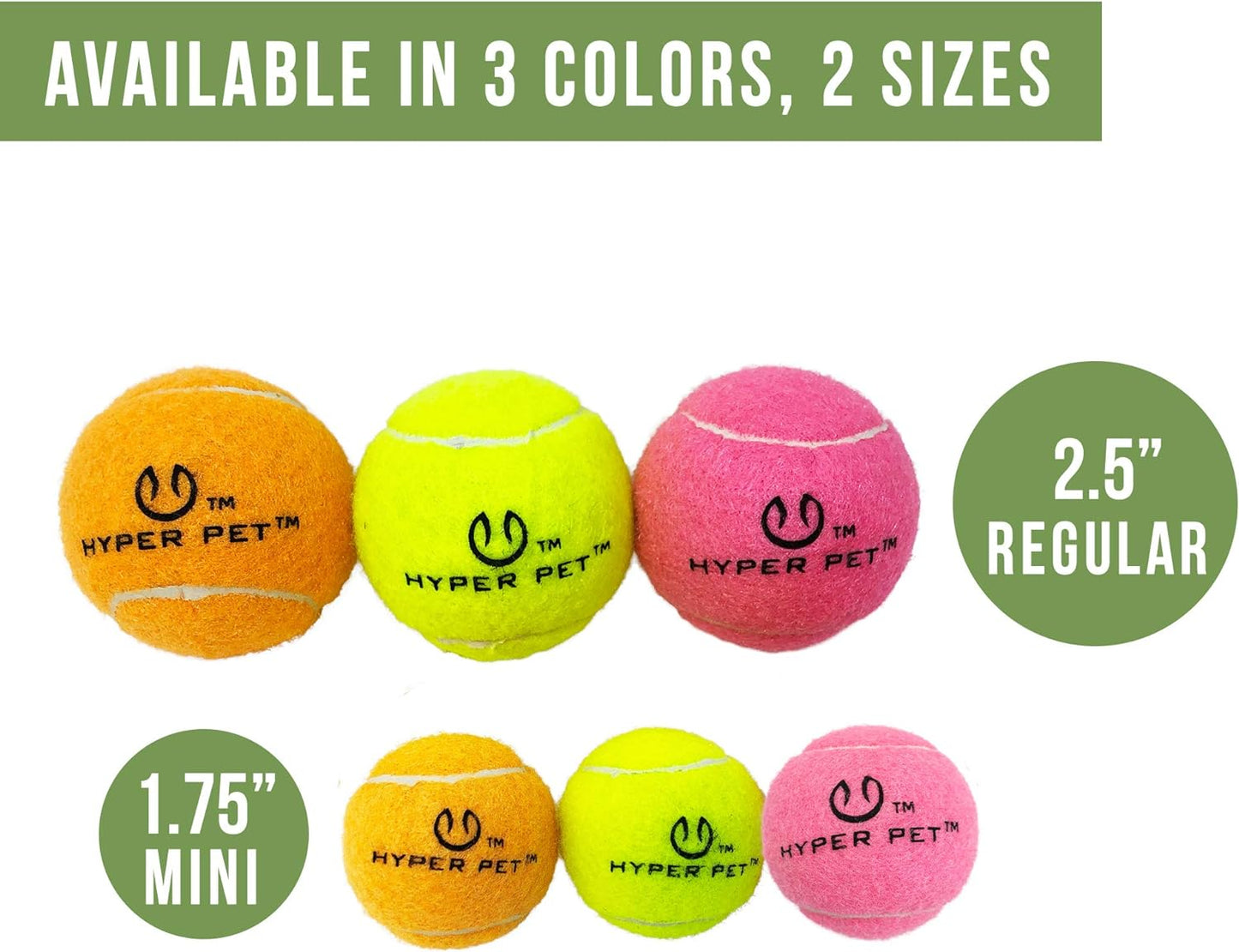 Hyper Pet Mini Tennis Balls for Dogs, Pet Safe Dog Toys for Exercise and Training, Pack of 4, Pink