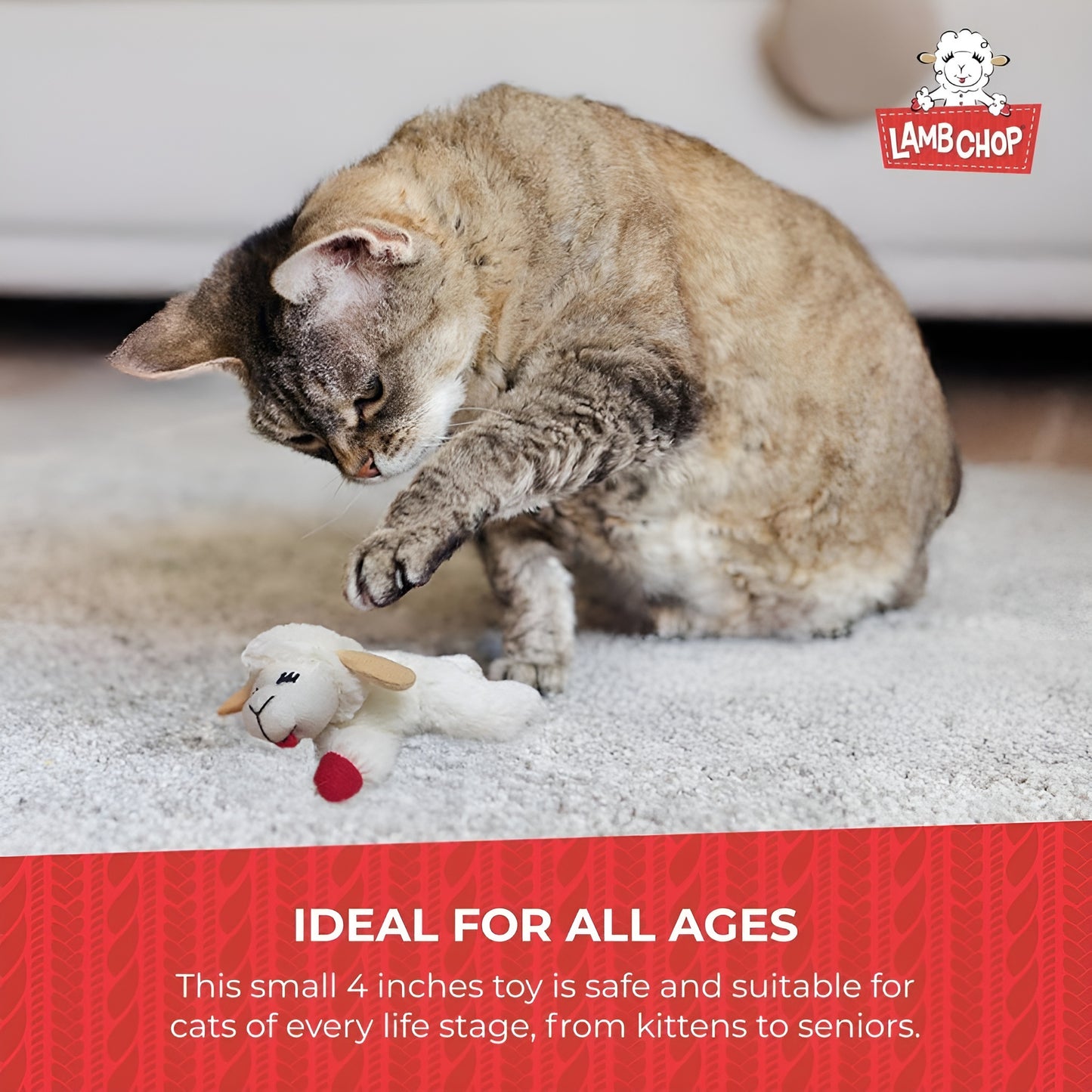 Multipet Lamb Chop Gingerbread & Sheep Holiday Cat Toy-2PK