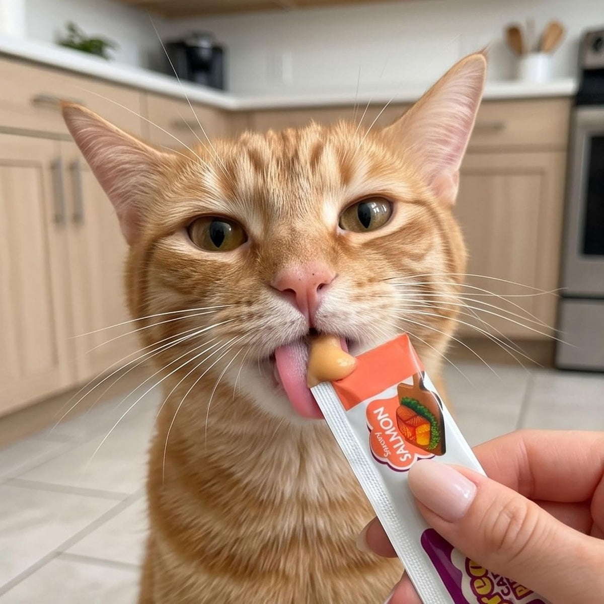 Fieldcrest Farms Creamy Cat Purées, Salmon Flavor, Smooth and Tasty Lickable Cat Treats with Taurine, Moist & Hydrating,Food Topper, 21 Count in Pack