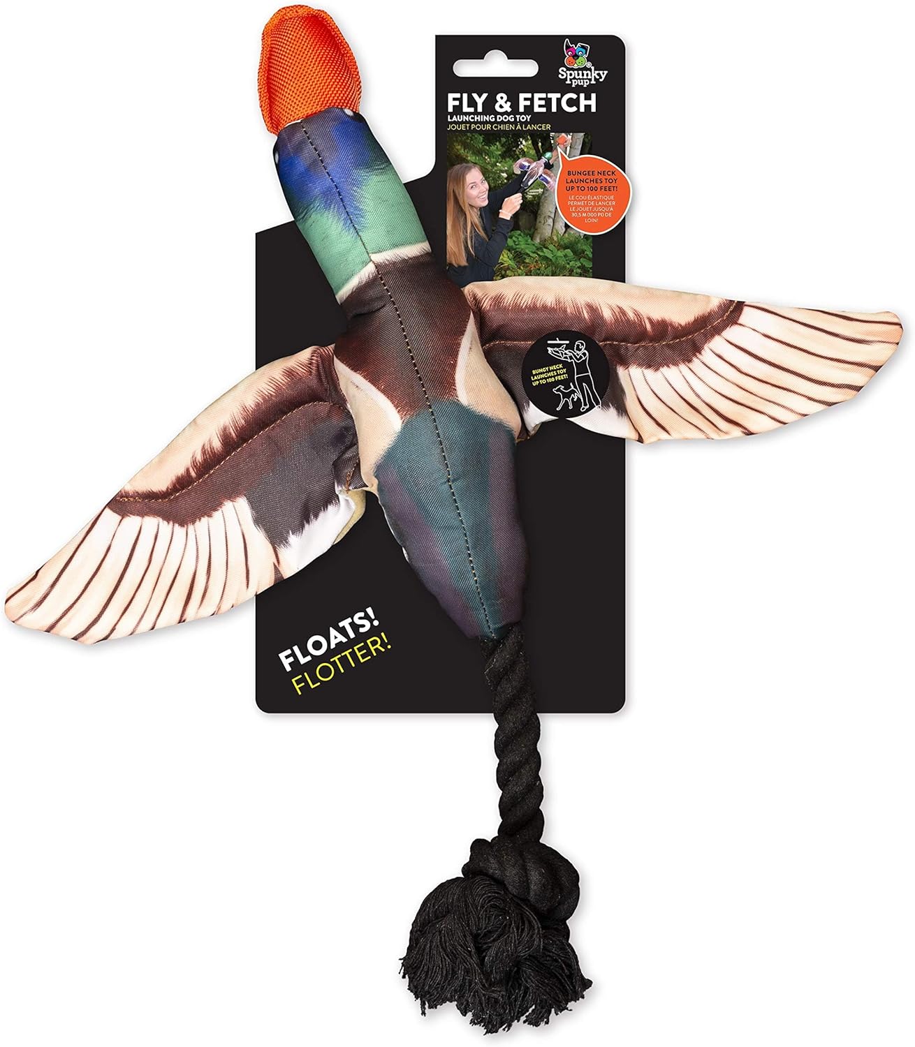Spunky Pup Fly & Fetch Duck Dog Toy