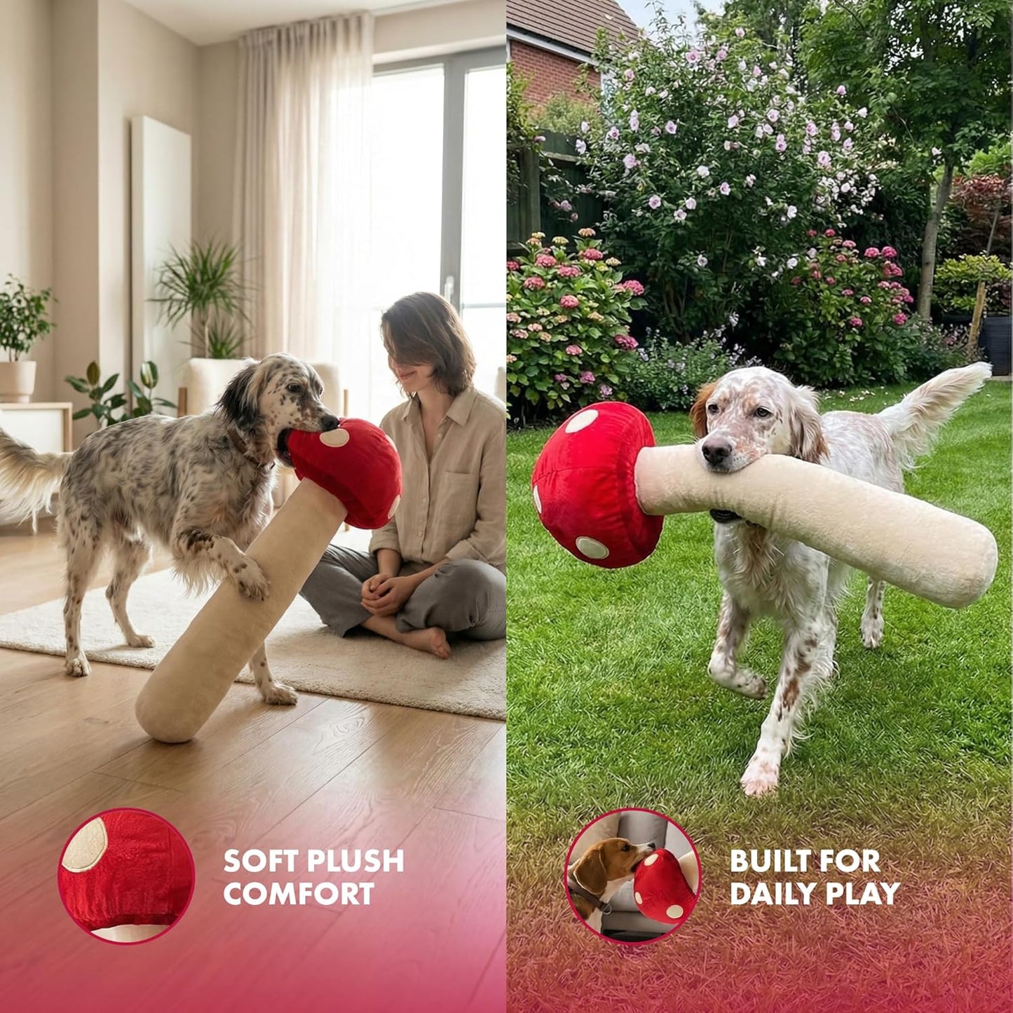 Pet Lou Mushroom, 29-"Height, Pet Toys