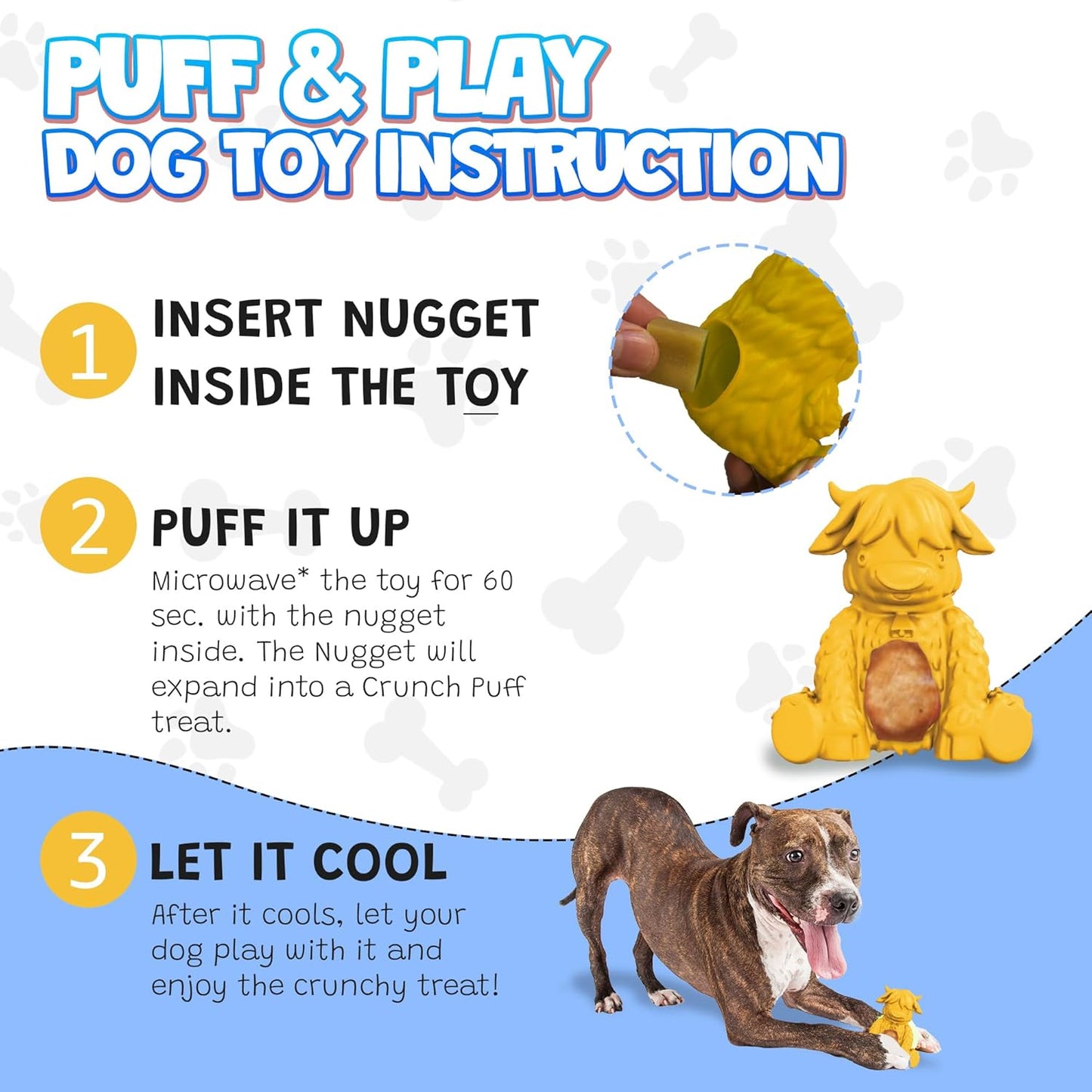 Yeti Dog Chew Puff / Play Hangry Yeti Play Dog Toy - Yak Yellow