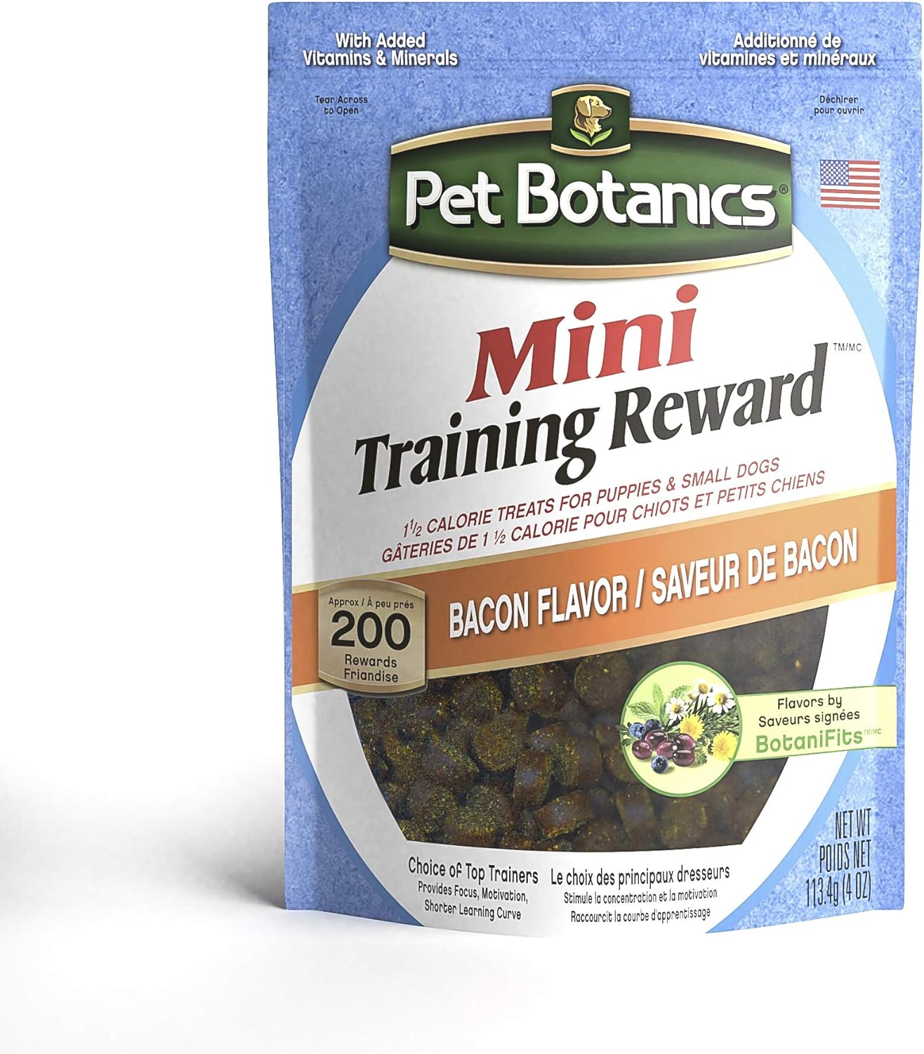 Pet Botanics Training Rewards Mini Treats For Dogs, Bacon, 4 Oz.