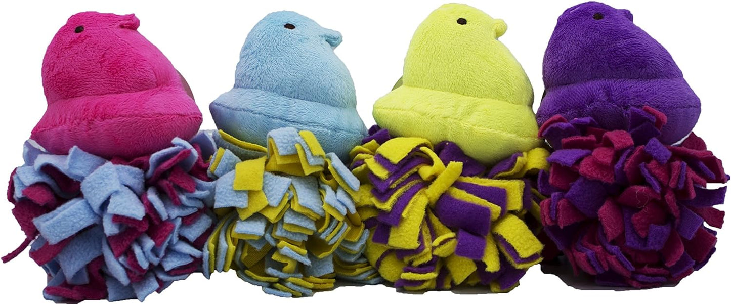 Peeps for Pets Plush Chick Fleece Bottom Squeaker Dog Toy - Yellow