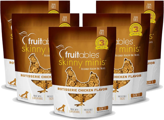 Fruitables Skinny Minis Rotisserie Chicken Chewy Dog Treats 5 Ounce (6  Pack)