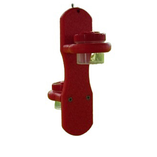 Nectar DOTS Red Double Hanging Hummingbird Feeders - 4 Ounce (Red with Red Flower)