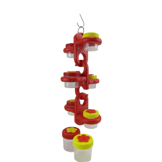 Nectar DOTS Link DOTS 3 Piece Set Hanging Hummingbird Feeders - 12 Ounce(Yellow and Red DOTS)