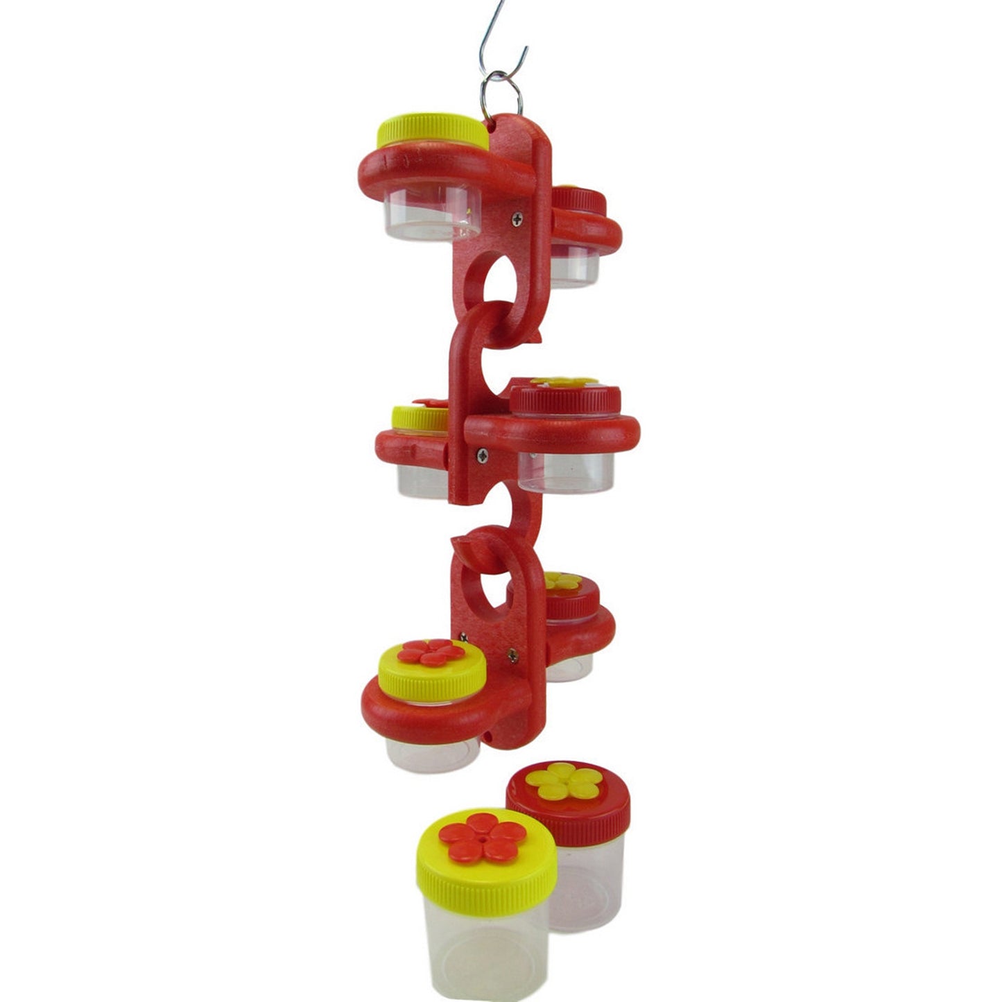 Nectar DOTS Link DOTS 3 Piece Set Hanging Hummingbird Feeders - 12 Ounce(Yellow and Red DOTS)