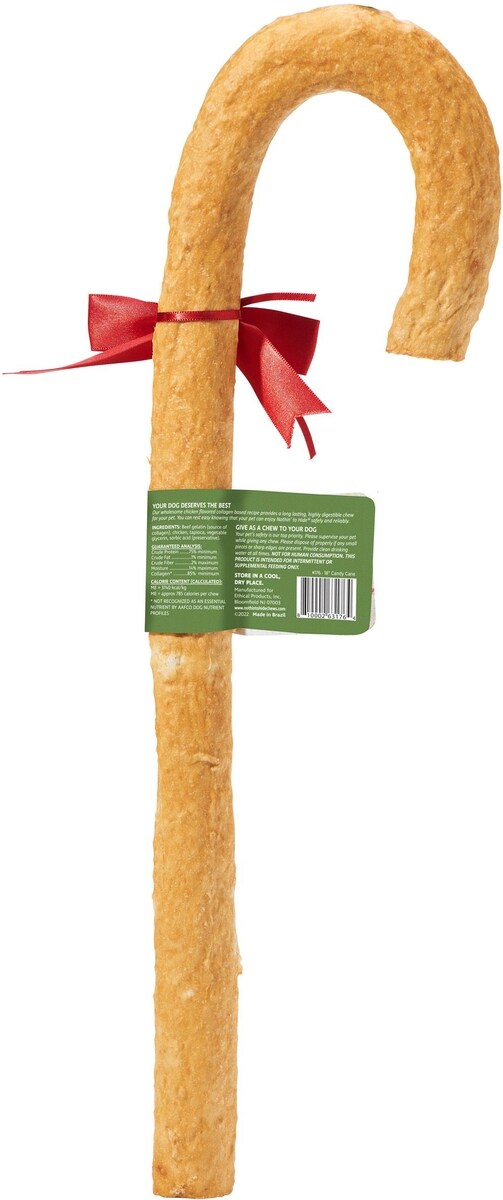 Fieldcrest Farms Nothin' To Hide Candy Cane 18-inch Chicken Flavor Dog Chew, 1 count