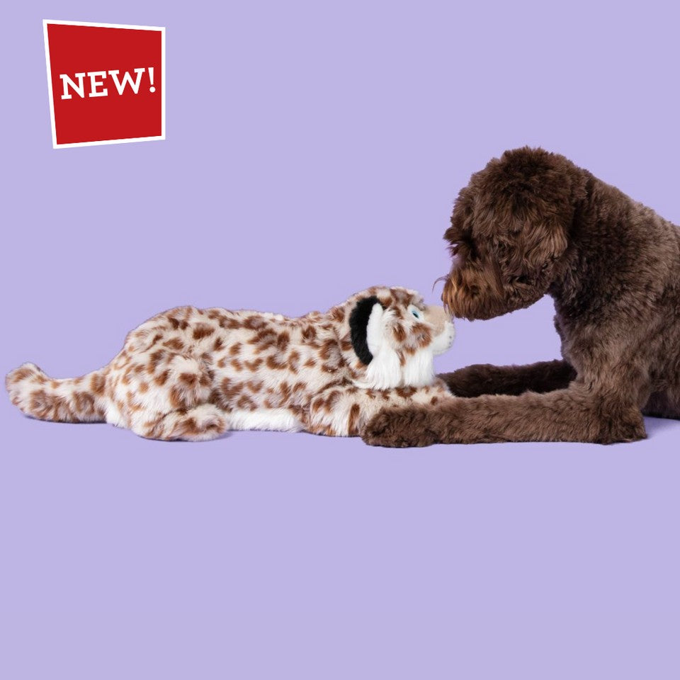 Fluff & Tuff Mongo the Snow Leopard Plush Dog Toy - 22"