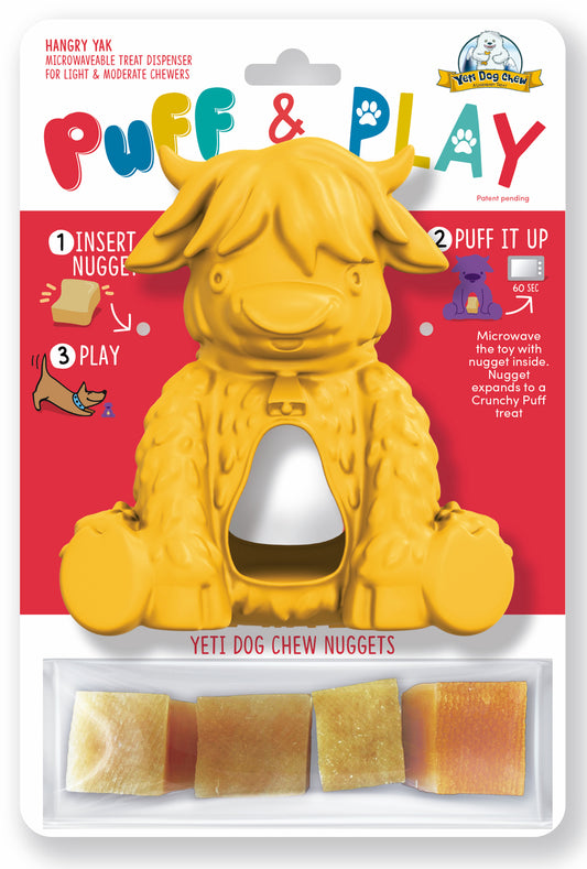 Yeti Dog Chew Puff / Play Hangry Yeti Play Dog Toy - Yak Yellow