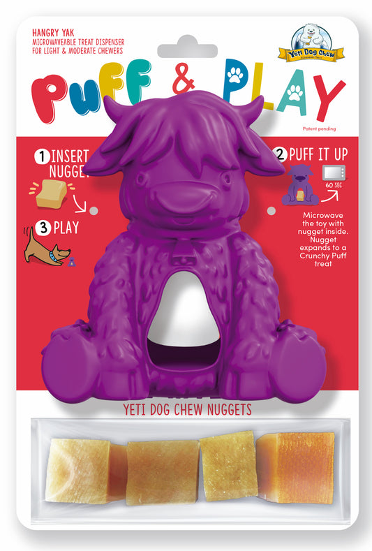 Yeti Dog Chew Puff / Play Hangry Yeti Play Dog Toy - Yak Purple