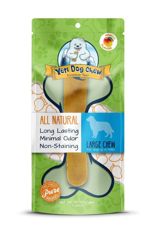 Yeti Dog Chew Mango Dog Chews Treats- Large, 3.5 oz