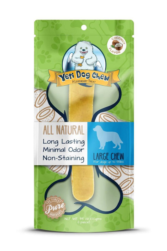 Yeti Dog Chew Coconut Dog Chews Treats- Large, 3.5 oz