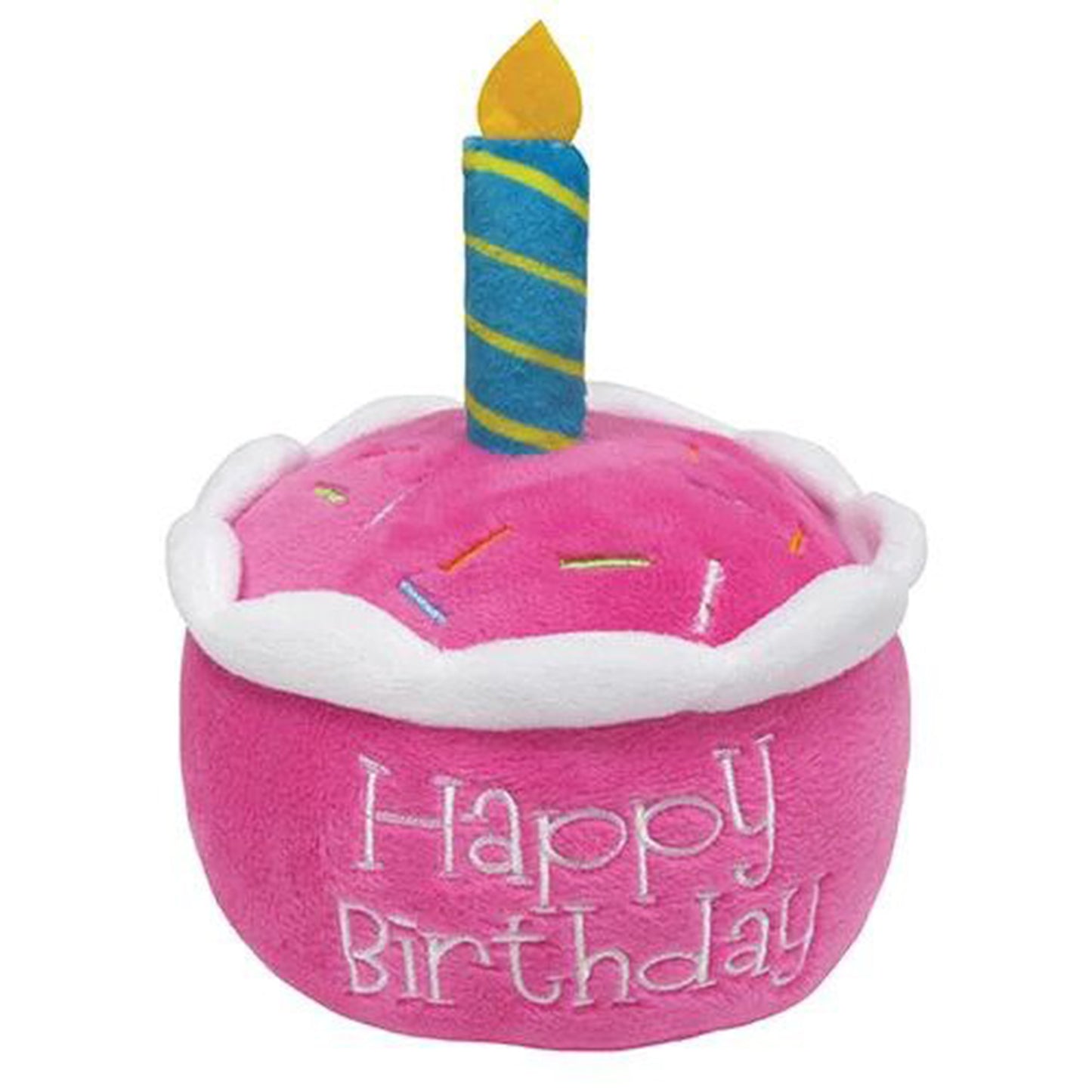 Birthday Cake Plush Toy with Hidden Squeaker (6") - ((Pink))