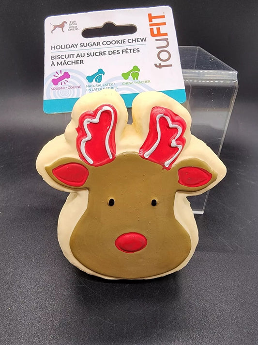 Foufit Holiday Latex Sugar Cookie Dog Toy(Rudolph)