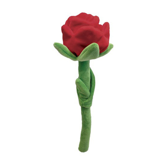 FOUFIT Hide 'n Seek Florals Plush Rose Valentine's Toy for Dogs - Red