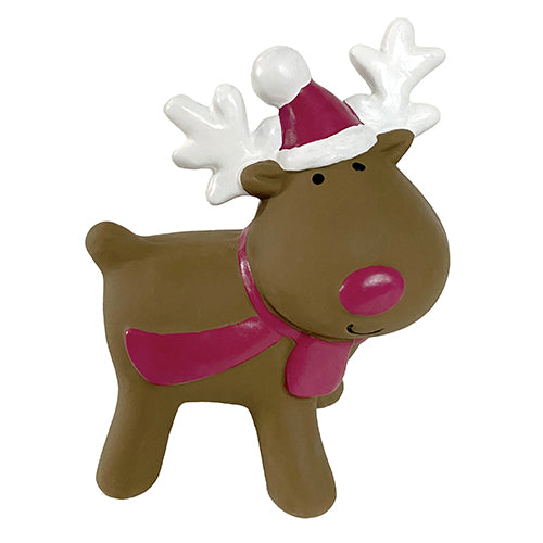 fouFIT Holiday Cuddle Chews Reindeer Latex Squeak Dog Toy