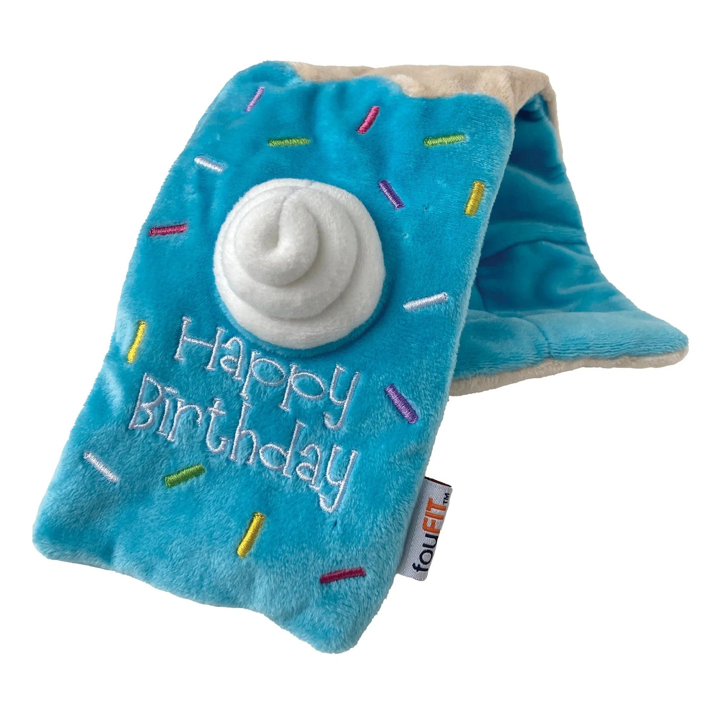 fouFIT Hide 'n Seek Birthday Roll Cake Nosework Dog Toy - Blue (Small)