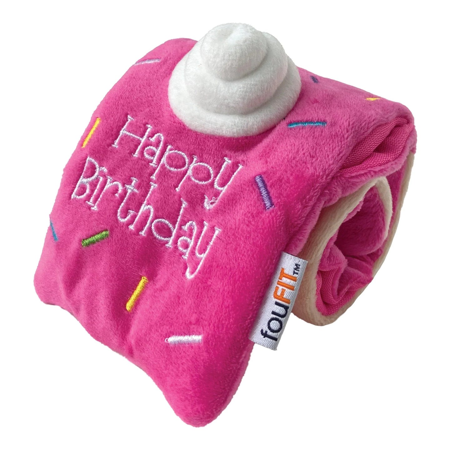 fouFIT Hide 'n Seek Birthday Roll Cake Nosework Dog Toy - Pink (Large)