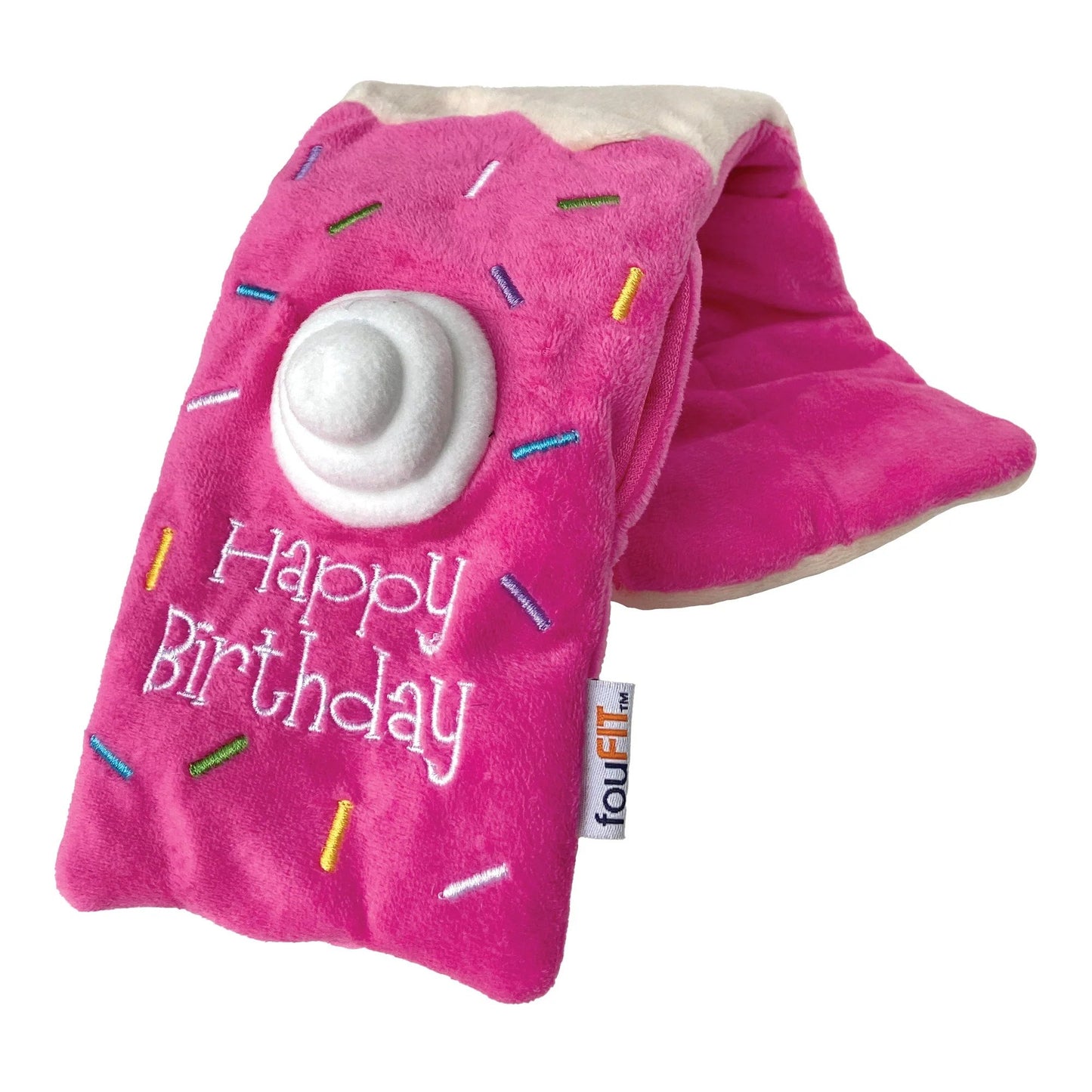 fouFIT Hide 'n Seek Birthday Roll Cake Nosework Dog Toy - Pink (Large)