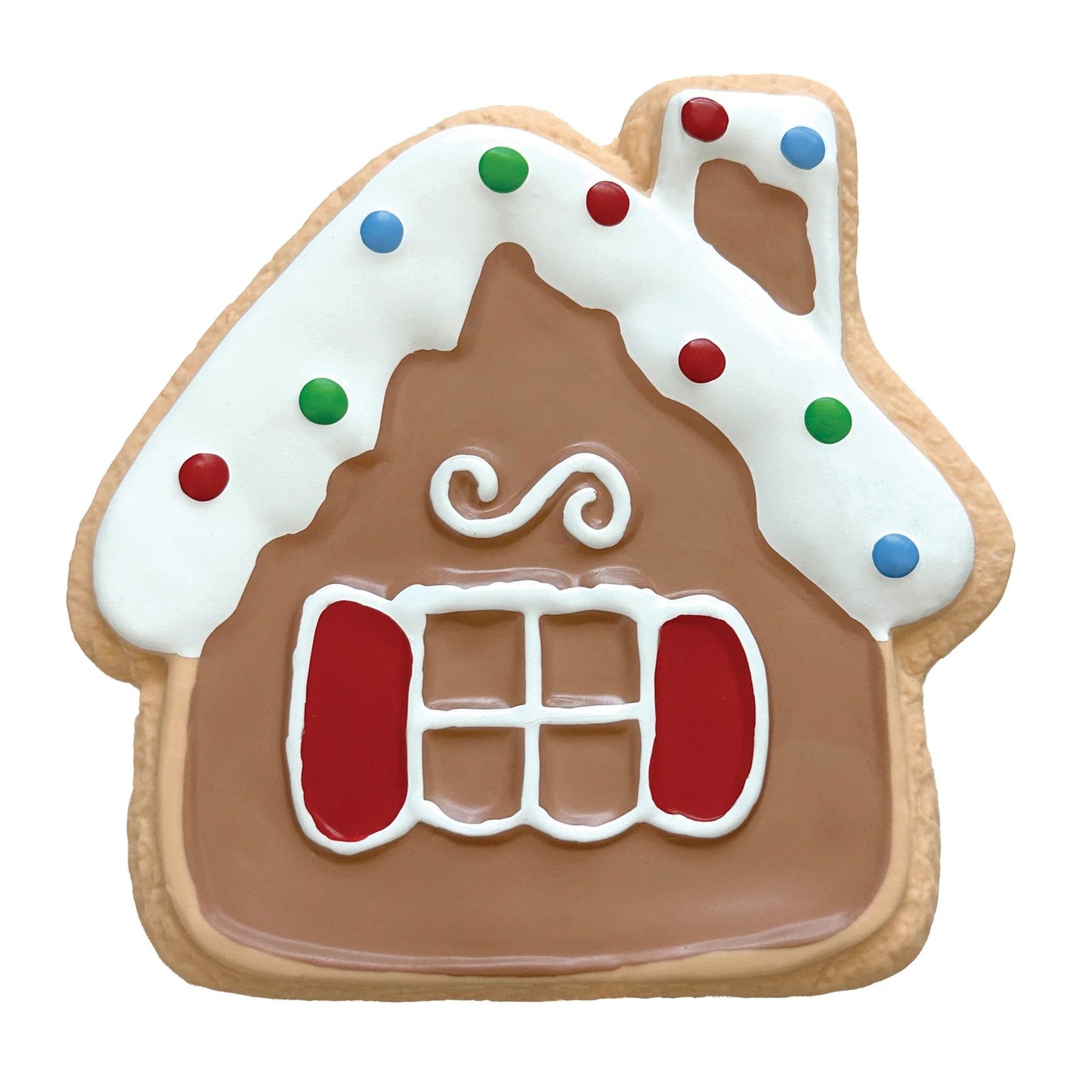 fouFIT Cookies for Santa Gingerbread House Latex Chews Toy - 4.5"