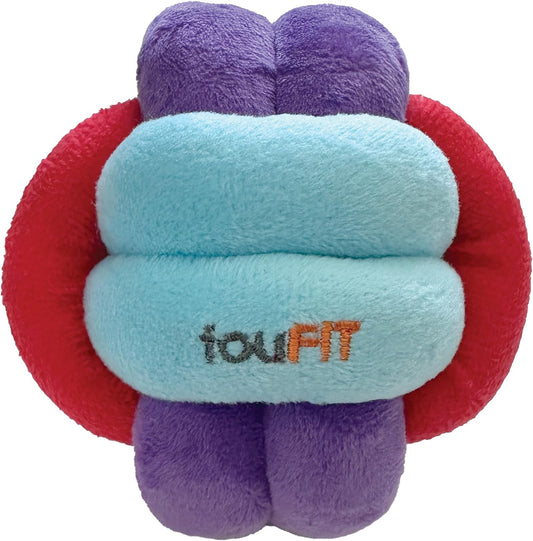 fouFit FouFouBrands Hide n Seek Knotted Snuffle Ball Treat Dispensing Nosework Toy for Dogs - Red/Blue/Purple(Small)