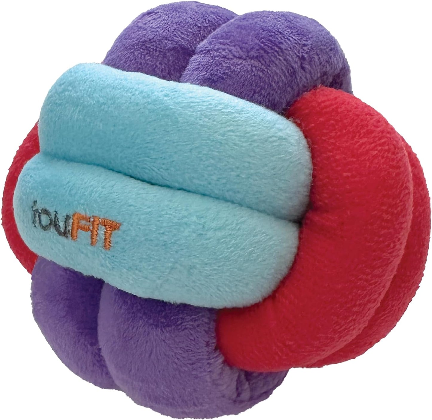 fouFit FouFouBrands Hide n Seek Knotted Snuffle Ball Treat Dispensing Nosework Toy for Dogs - Red/Blue/Purple(Small)