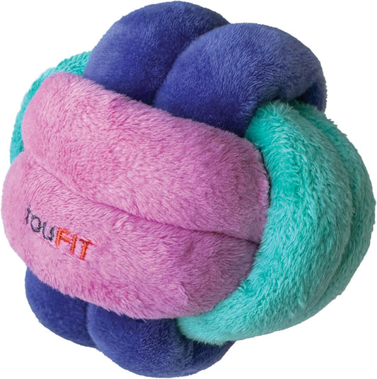 fouFit FouFouBrands Hide n Seek Knotted Snuffle Ball Treat Dispensing Nosework Toy for Dogs - Pink/Green/Purple(Small)