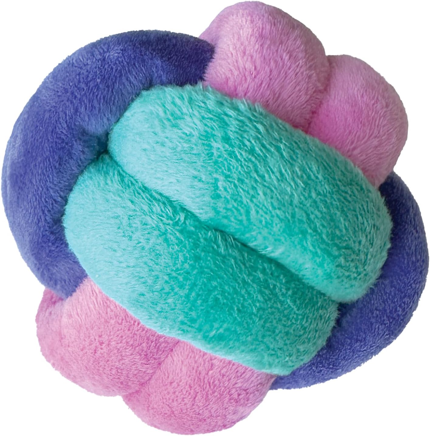 fouFit FouFouBrands Hide n Seek Knotted Snuffle Ball Treat Dispensing Nosework Toy for Dogs - Pink/Green/Purple(Small)