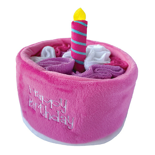 fouFit Hide 'n Seek Birthday Cake Snuffle Dog Toy - Pink