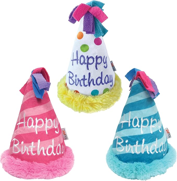 fouFIT Unisex Birthday Hat Crinkle Plush Toy