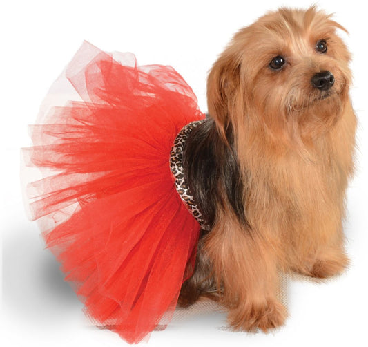 Rubies Red/Leopard Tutu Pet Dress - Medium/Large