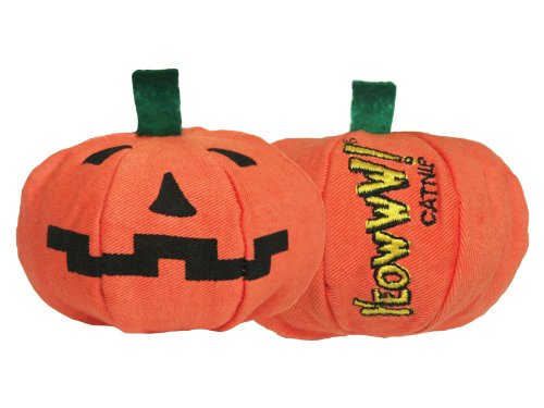 Yeowww Halloween Pumpkin Catnip Toy (3 x 3 x 3 inches)