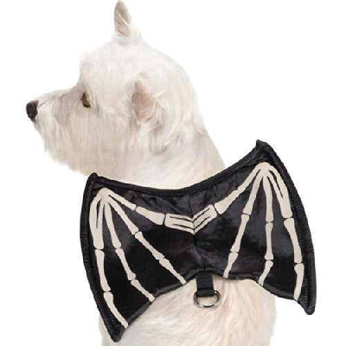 Zack & Zoey Skeleton Glow-Wing Harness Costume for Dogs, X-Small