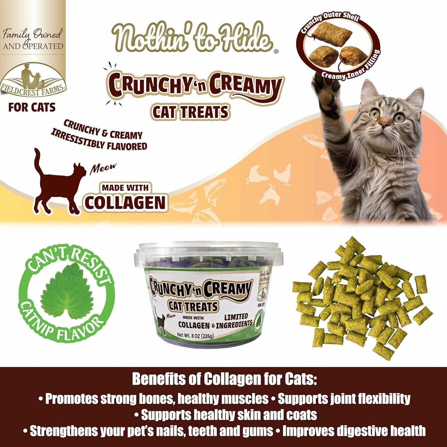 Nothin' To Hide Cat Catnip Treats - 8oz Tub