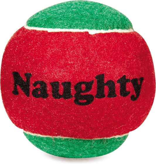 Zanies Naughty or Nice Tennis Dog Toy Balls (Pack of 6)