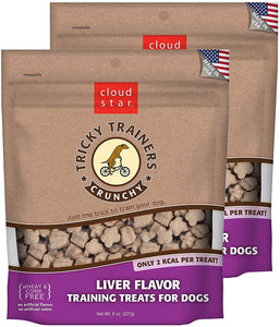 Cloud Star Crunchy Tricky Trainers Training Treats for Dogs, Liver, Pack of 2
