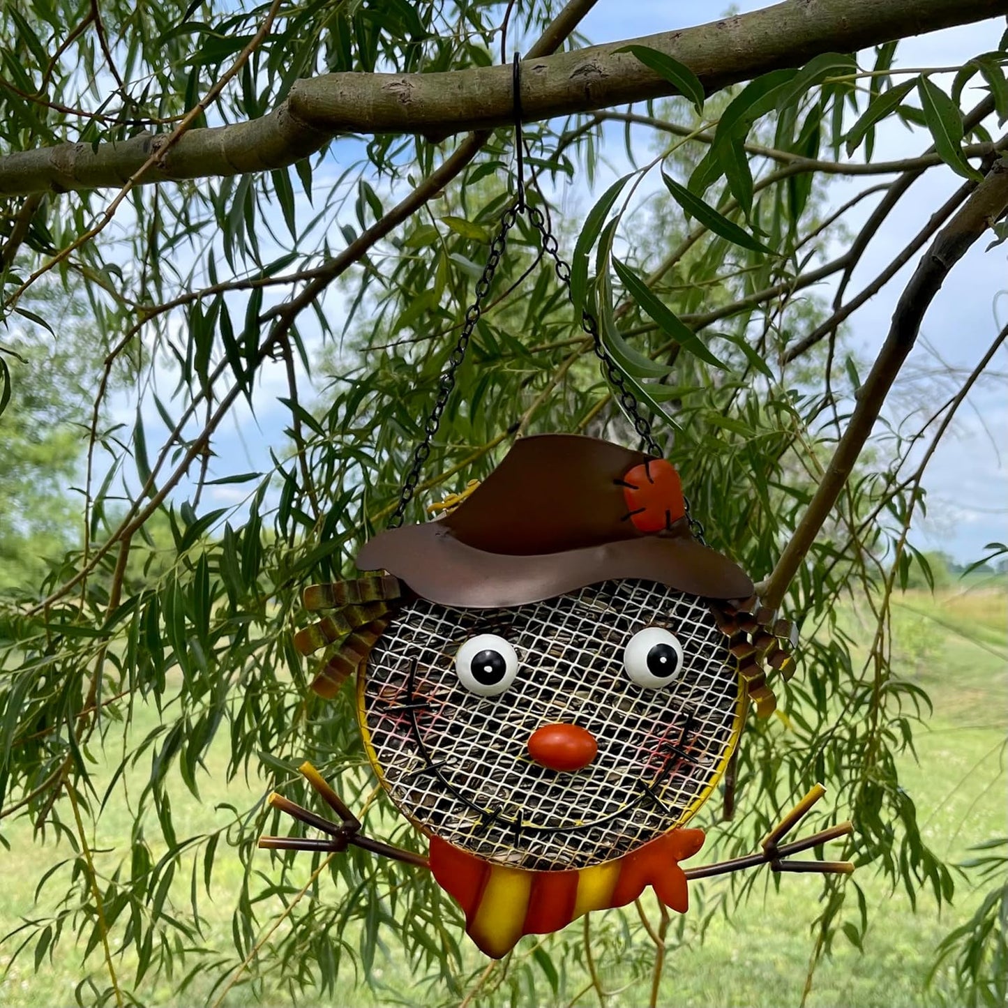 Gift Essentials Metal Assorted Scarecrow Mesh Bird Seed Feeder - 9"