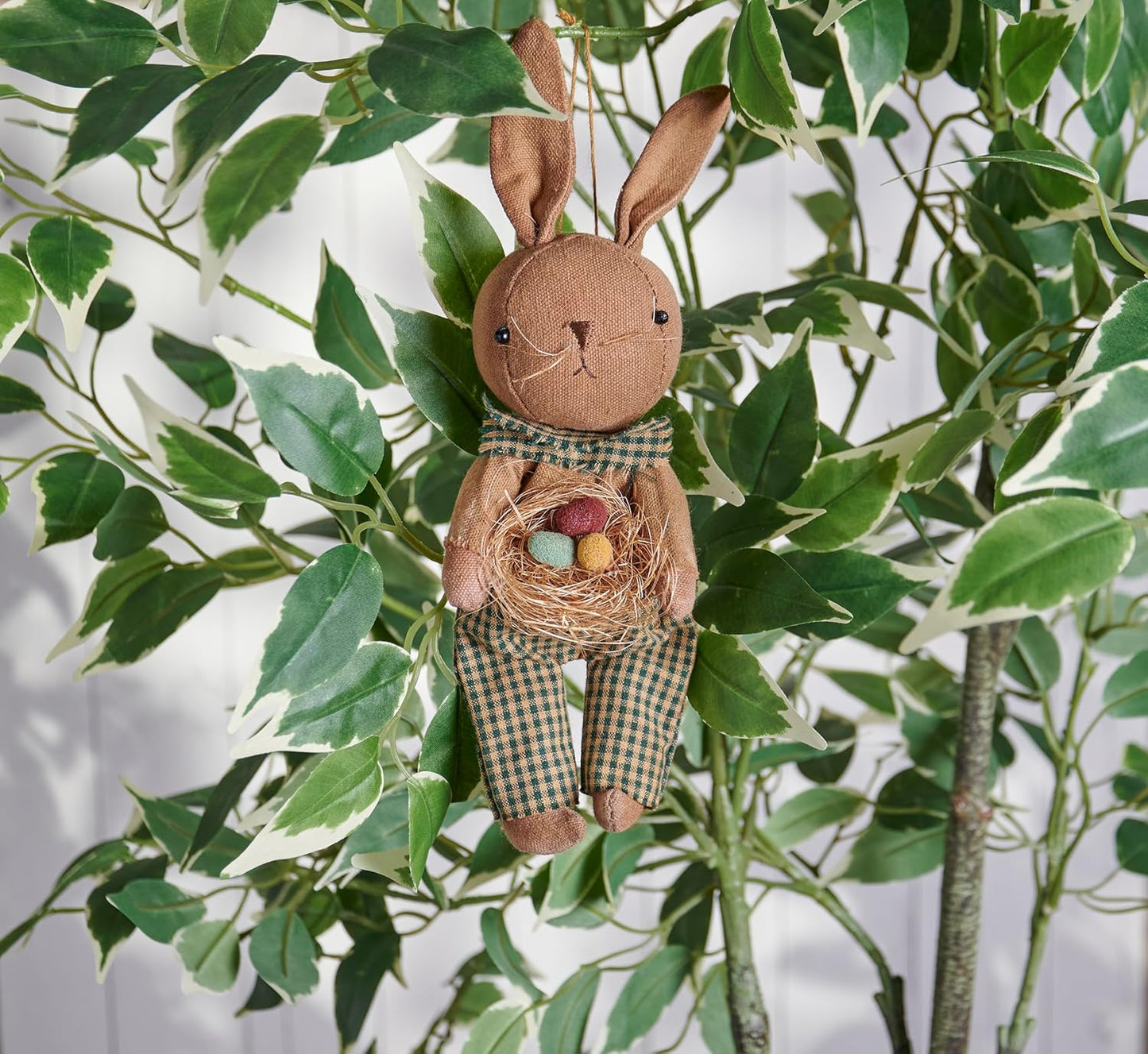 Primitives by Kathy Egg Basket Bunny Ornament