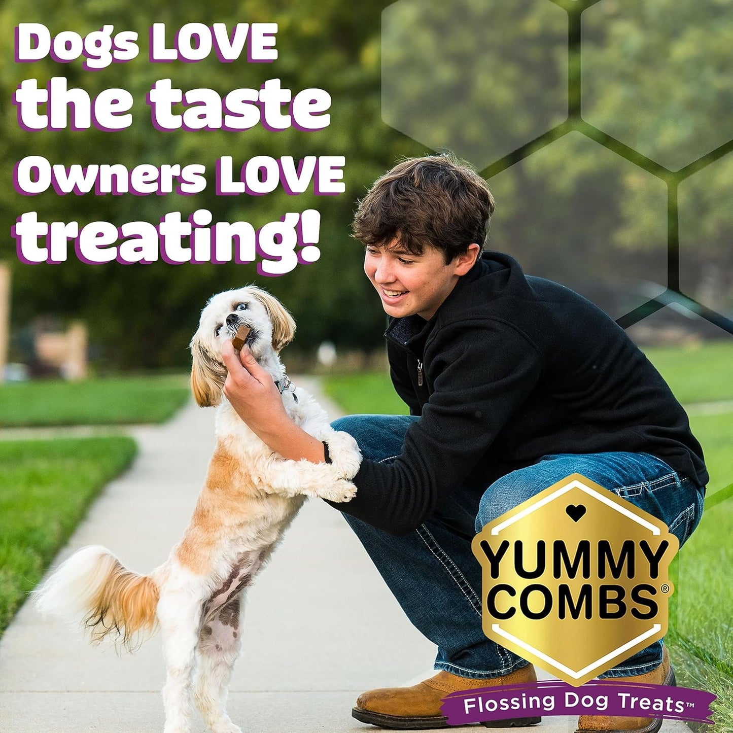 Yummy Combs Grain-Free Dental Dog Treats for Small Breed Adult Dogs, Chicken Flavor, 12 oz