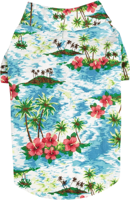 Casual Canine Hawaiian Breeze Camp Shirt for Dogs, 10" XS