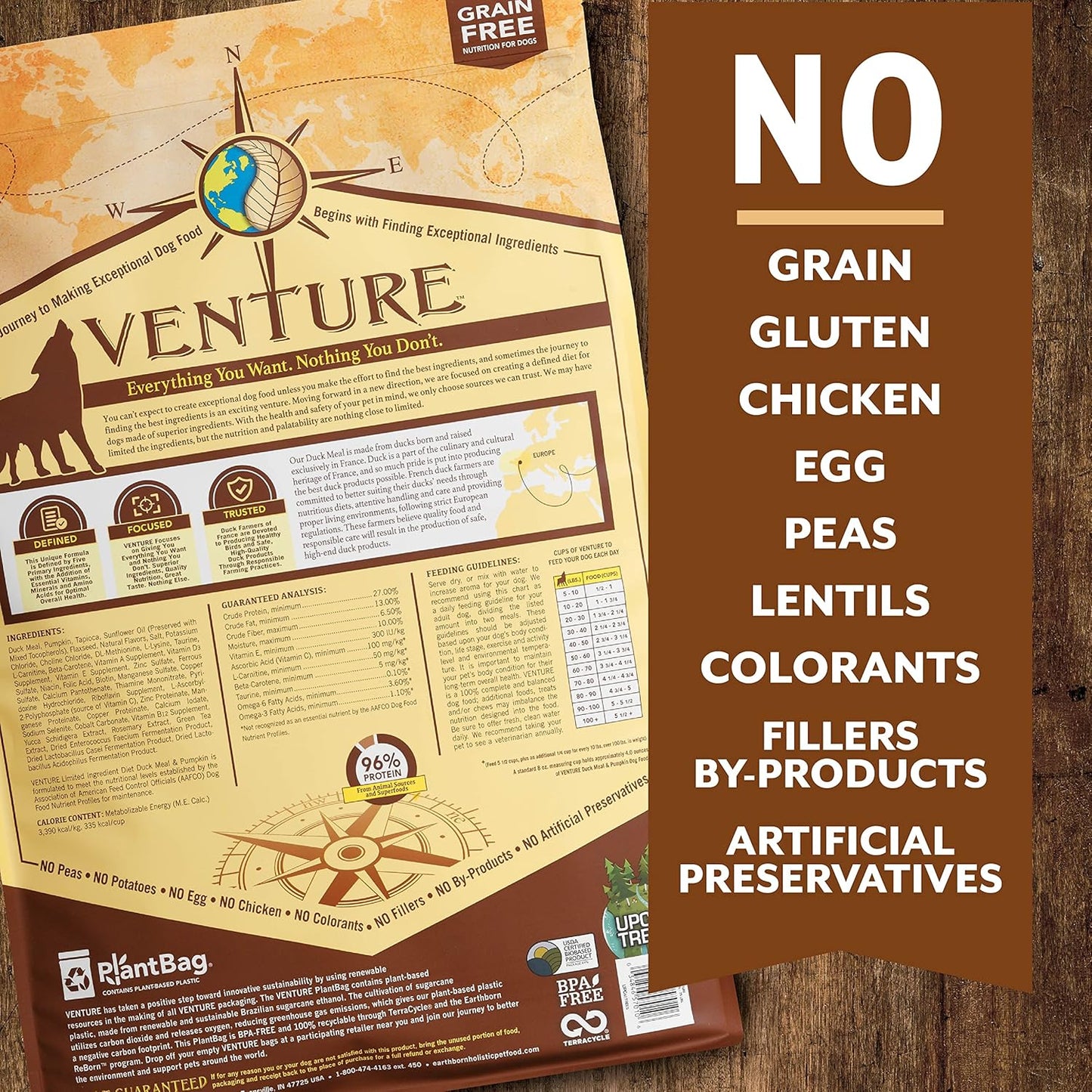 Earthborn Holistic Venture Duck Meal & Pumpkin Dry Dog Food - 12.5 lbs