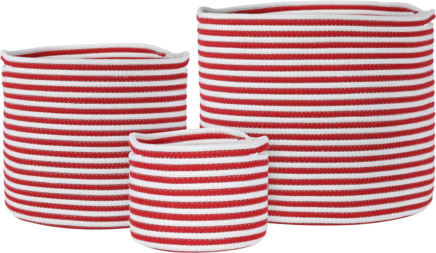 Midlee Candy Cane Rope Basket