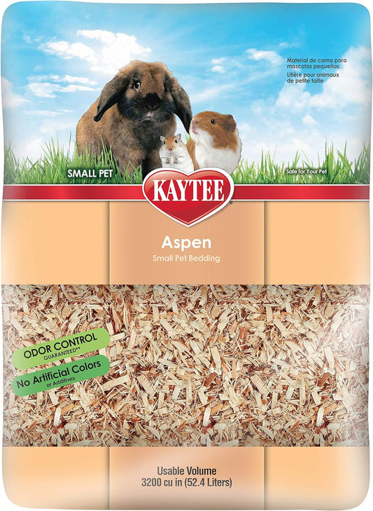 Kaytee Aspen Small Pet Bedding & Litter 52.4L (1,250 Cu. In. Expands to 3,200 Cu. In.)