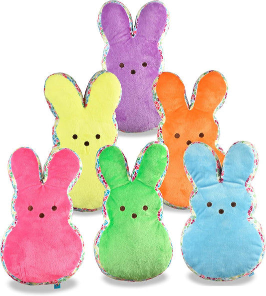 Peeps for Pets 12" Pattern Plush Bunny Squeaker Toy for Dogs- Assorted Colors- One Toy