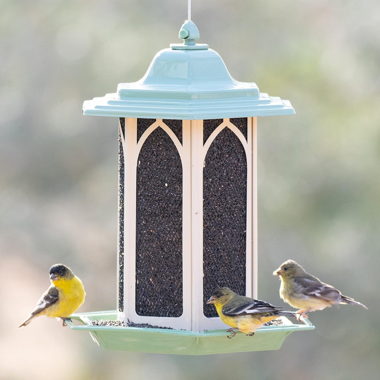 Perky-Pet Pistachio Gazebo Bird Feeder - Green/Yellow