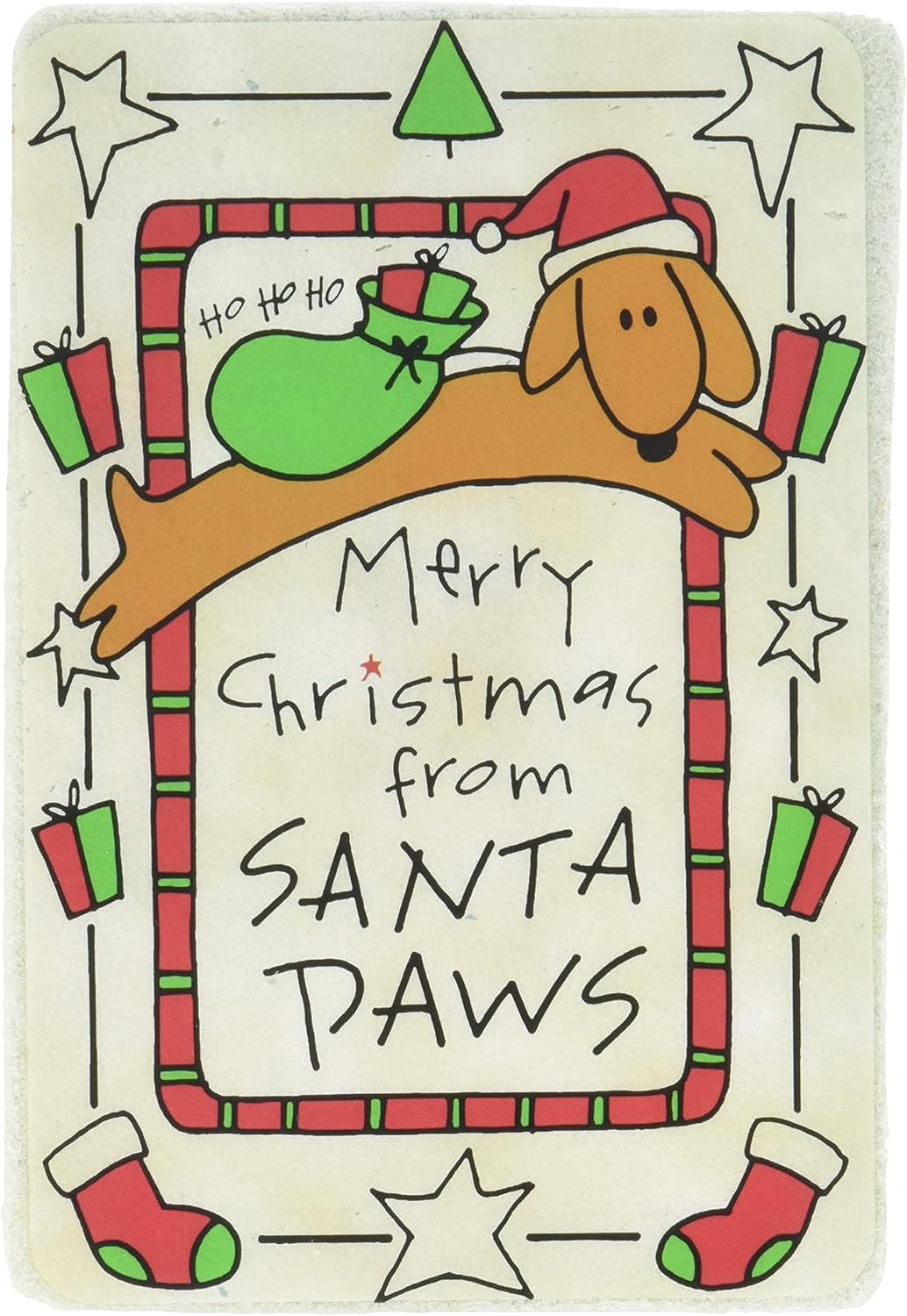 Crunchkins Edible Rawhide Greeting Card Dog Treat, "Merry Christmas from Santa Paws"